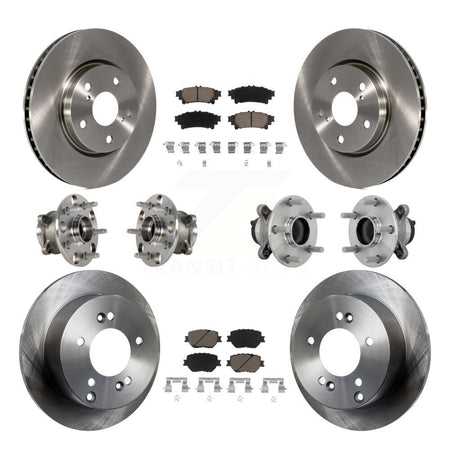 Front Rear Hub Bearing Brake Rotor Pad Kit (10Pc) For Lexus IS250 Without F Sport Package KBB-132459