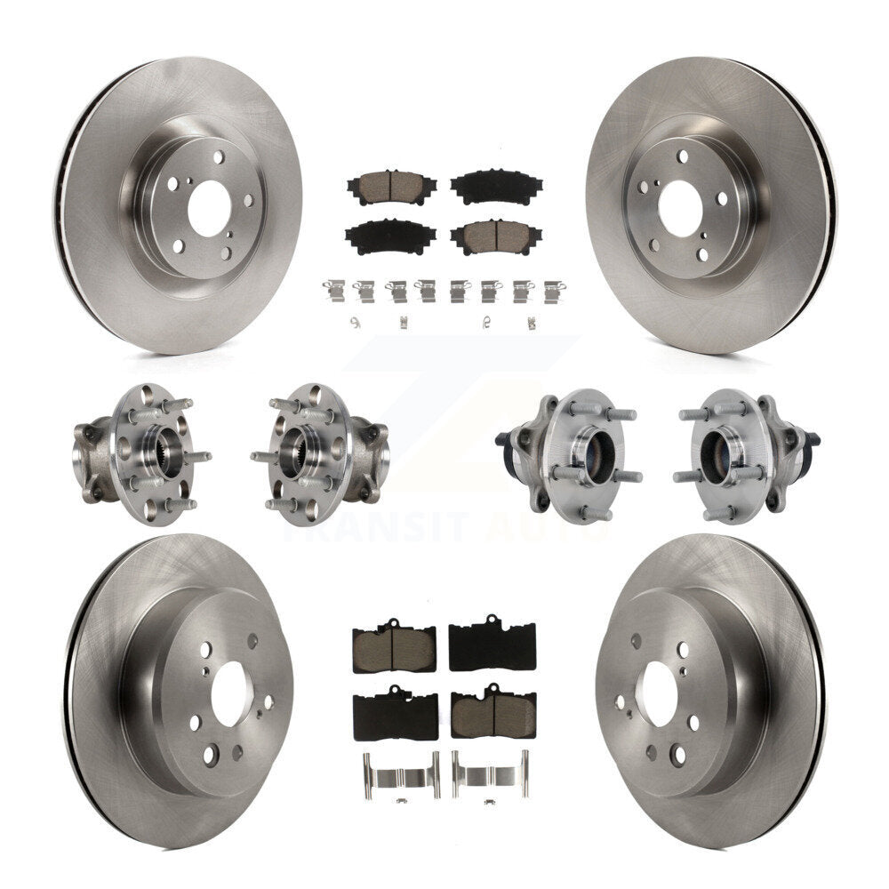 Front Rear Hub Bearing Disc Brake Rotor Pad Kit (10Pc) For Lexus GS350 RC300 GS450h GS300 KBB-132462