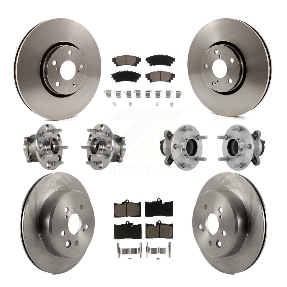 Front Rear Hub Bearing Disc Brake Rotors And Pads Kit (10Pc) For Lexus IS350 IS300 IS200t KBB-132463
