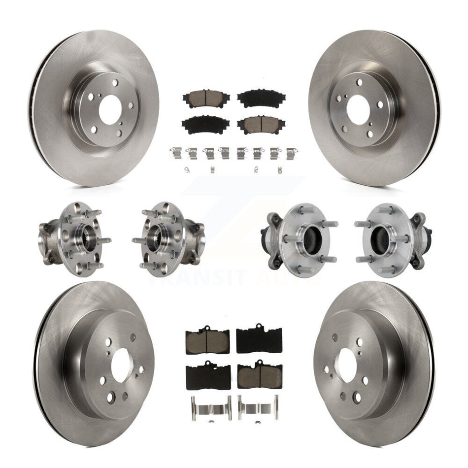 Front Rear Hub Bearing Disc Brake Rotors And Pads Kit (10Pc) For Lexus IS300 IS350 IS200t KBB-132464