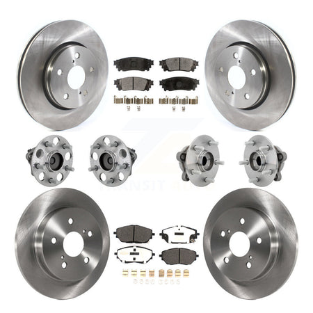 Front Rear Hub Bearing Disc Brake Rotor And Semi-Metallic Pads Kit (10Pc) For Toyota C-HR KBB-132493