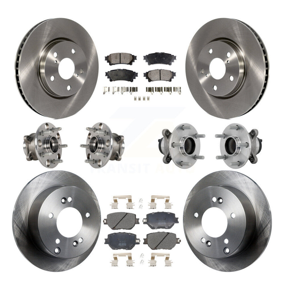 Front Rear Hub Bearing Brake Rotor Pad Kit (10Pc) For Lexus IS250 Without F Sport Package KBB-132495
