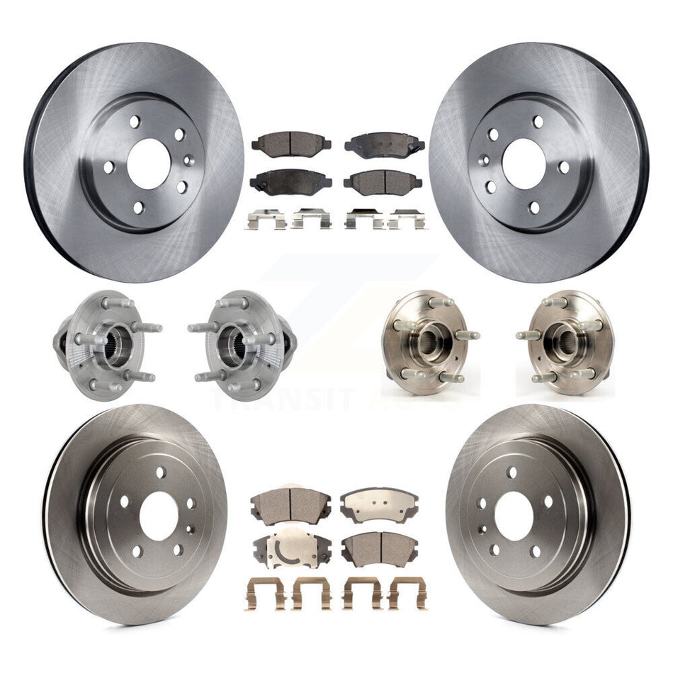 Front Rear Hub Bearing Assembly Disc Brake Rotor And Pads Kit (10Pc) For Chevrolet Camaro KBB-132500