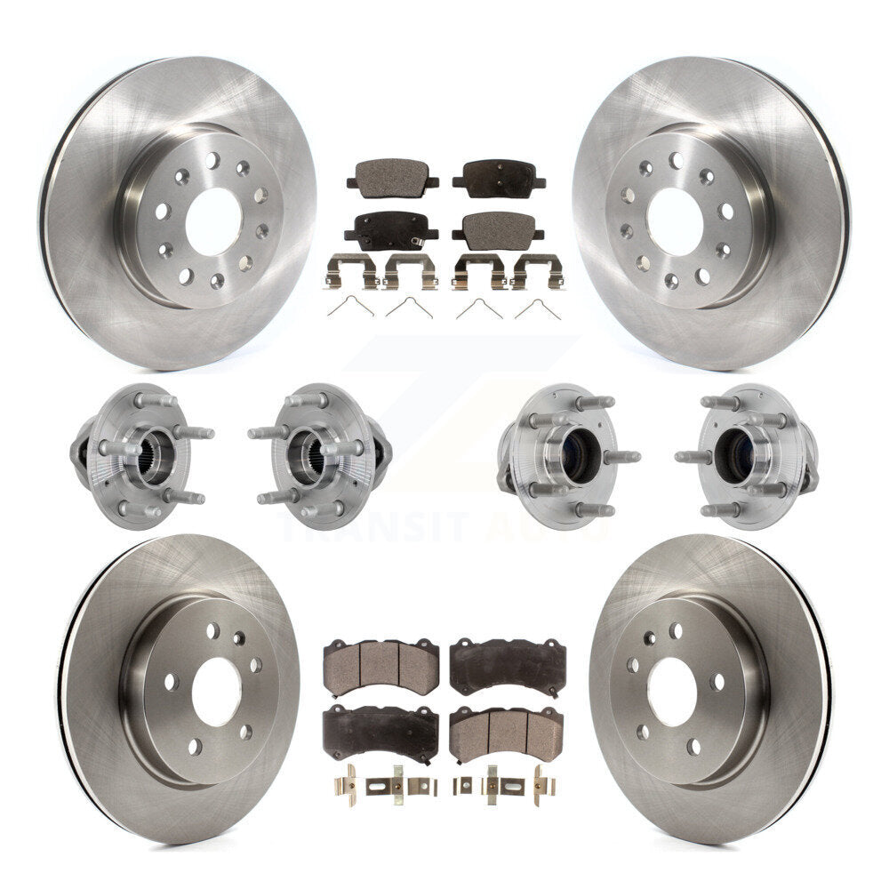 Front Rear Hub Bearings Disc Brake Rotors And Pads Kit (10Pc) For Chevrolet Camaro LT LS KBB-132503
