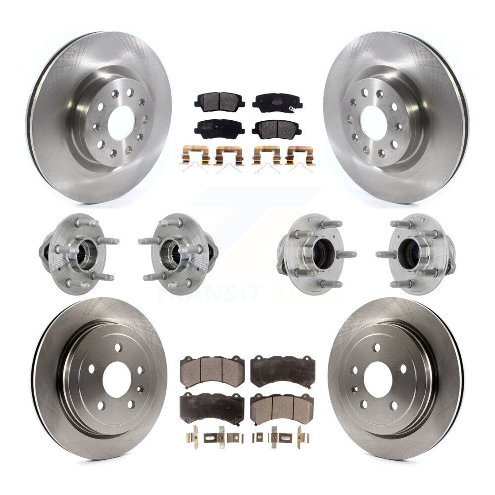Front Rear Hub Bearing Disc Brake Rotor And Semi-Metallic Pad Kit (10Pc) For Cadillac CTS KBB-132507