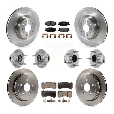 Front Rear Hub Bearing Disc Brake Rotor And Semi-Metallic Pad Kit (10Pc) For Cadillac CTS KBB-132507