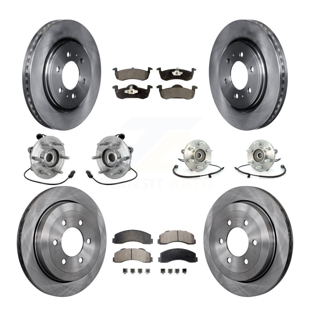 Front Rear Hub Bearing Brake Rotor & Pad Kit (10Pc) For Ford Expedition Lincoln Navigator KBB-132523