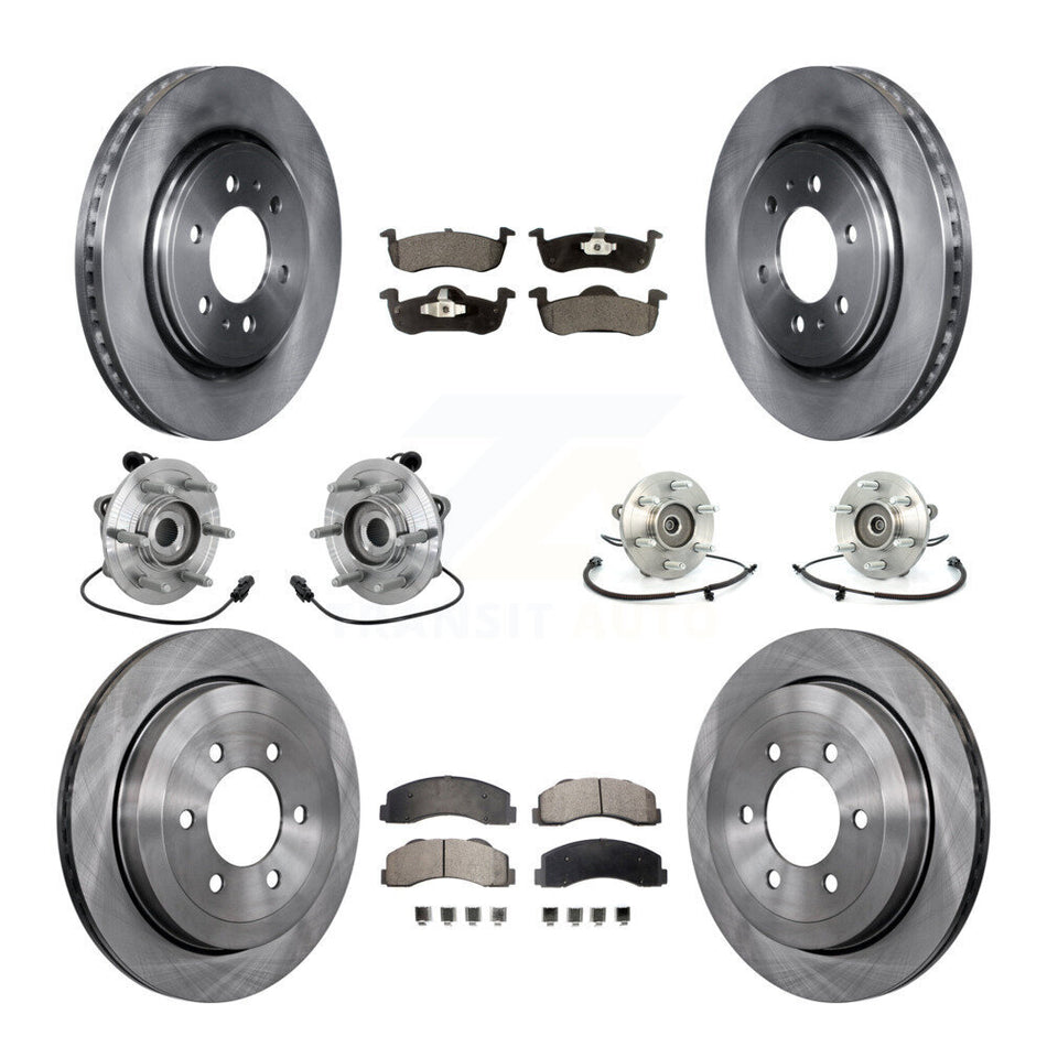 Front Rear Hub Bearing Brake Rotor & Pad Kit (10Pc) For Ford Expedition Lincoln Navigator KBB-132523