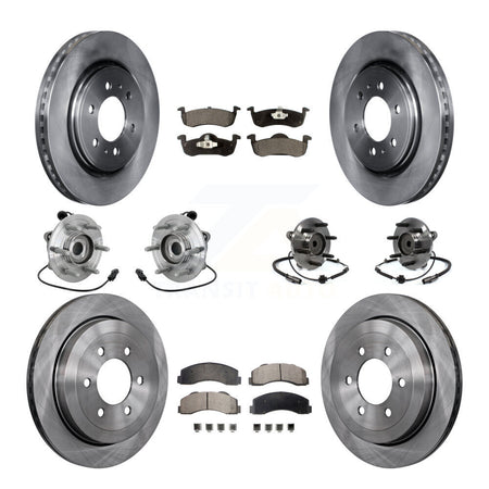 Front Rear Hub Bearing Brake Rotor & Pad Kit (10Pc) For Ford Expedition Lincoln Navigator KBB-132524