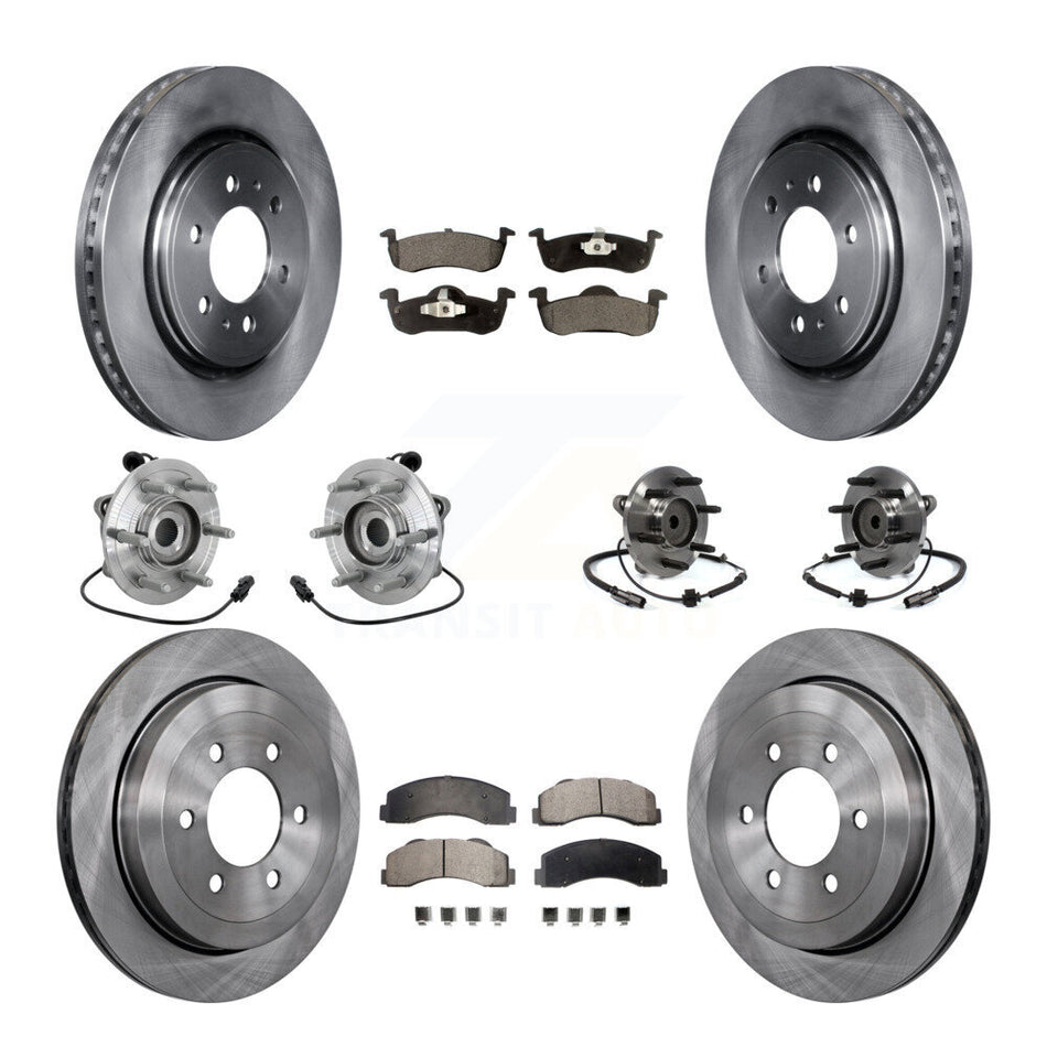 Front Rear Hub Bearing Brake Rotor & Pad Kit (10Pc) For Ford Expedition Lincoln Navigator KBB-132524