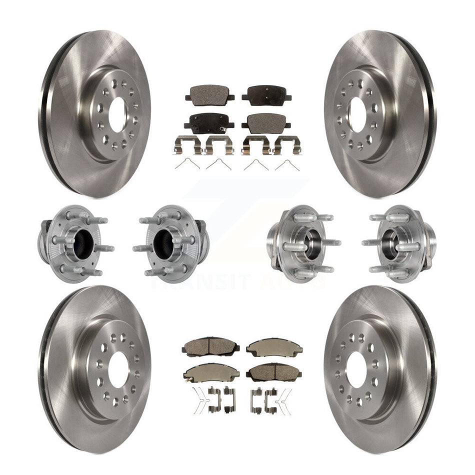 Front Rear Hub Bearing Brake Rotor Pad Kit (10Pc) For Chevrolet Traverse GMC Acadia Buick KBB-132526