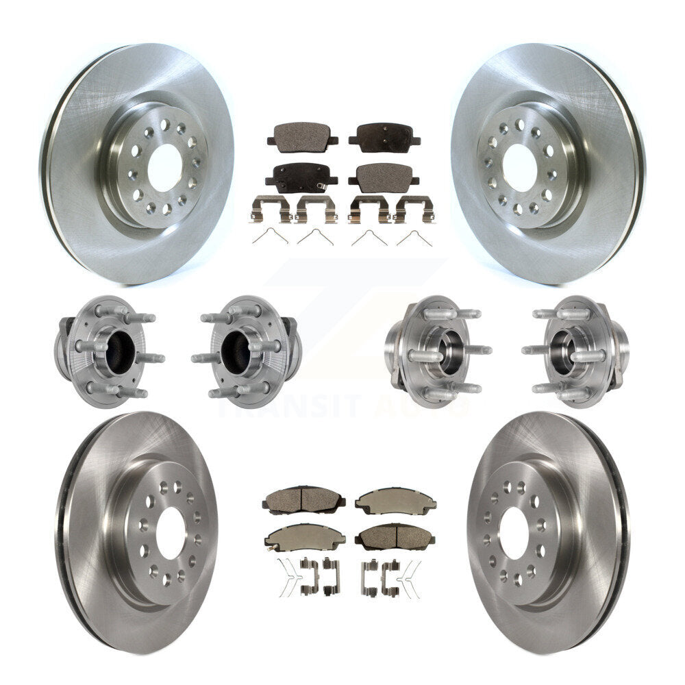Front Rear Hub Bearing Brake Rotor Pads Kit (10Pc) For Cadillac XT5 Buick Enclave XT6 FWD KBB-132527