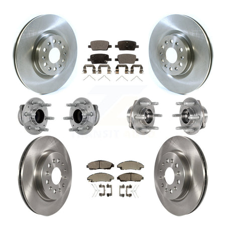 Front Rear Hub Bearing Brake Rotor Pads Kit (10Pc) For Cadillac XT5 Buick Enclave XT6 FWD KBB-132527