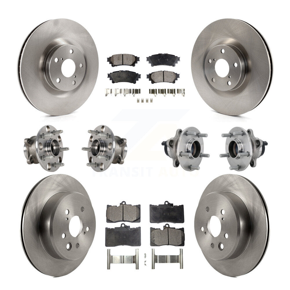 Front Rear Hub Bearing Disc Brake Rotor Pad Kit (10Pc) For Lexus GS350 RC300 GS450h GS300 KBB-132528