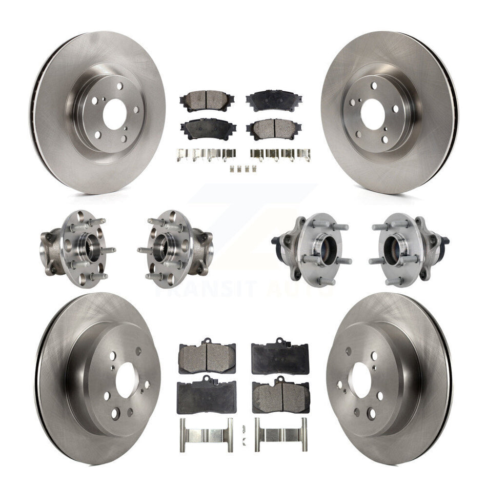 Front Rear Hub Bearing Disc Brake Rotor Pad Kit (10Pc) For Lexus GS350 RC300 GS450h GS300 KBB-132528