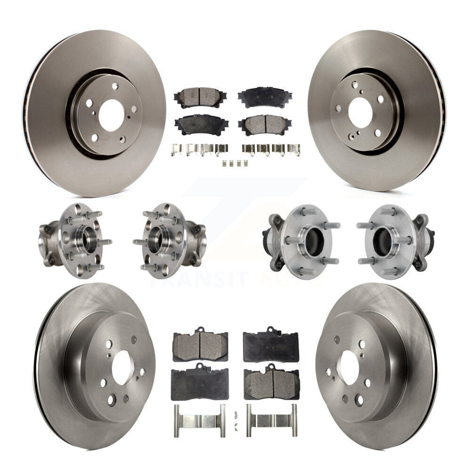 Front Rear Hub Bearing Disc Brake Rotors And Pads Kit (10Pc) For Lexus IS350 IS300 IS200t KBB-132529
