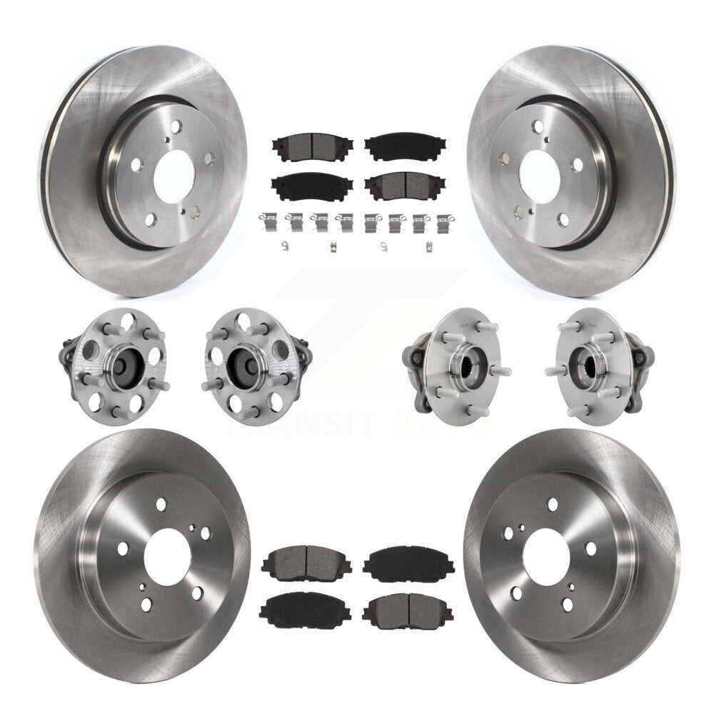 Front Rear Hub Bearing Disc Brake Rotor And Semi-Metallic Pads Kit (10Pc) For Toyota C-HR KBB-132551