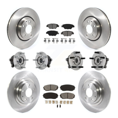 Front Rear Hub Bearing Disc Brake Rotors And Pads Kit (10Pc) For 2016-2023 Mazda CX-9 AWD KBB-132553