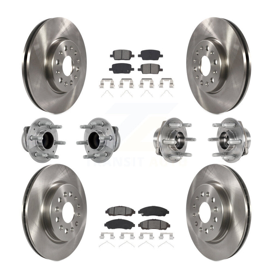 Front Rear Hub Bearing Brake Rotor Pad Kit (10Pc) For Chevrolet Traverse GMC Acadia Buick KBB-132571
