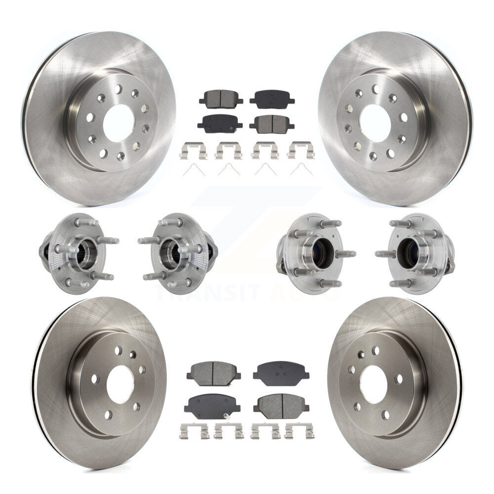 Front Rear Hub Bearing Assembly Disc Brake Rotor And Pads Kit (10Pc) For Chevrolet Camaro KBB-132572