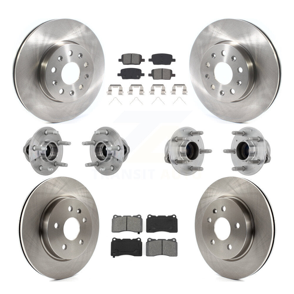 Front Rear Hub Bearing Disc Brake Rotor Pads Kit (10Pc) For Chevrolet Camaro Cadillac CT6 KBB-132573