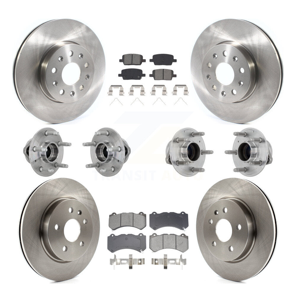 Front Rear Hub Bearings Disc Brake Rotors And Pads Kit (10Pc) For Chevrolet Camaro LT LS KBB-132575