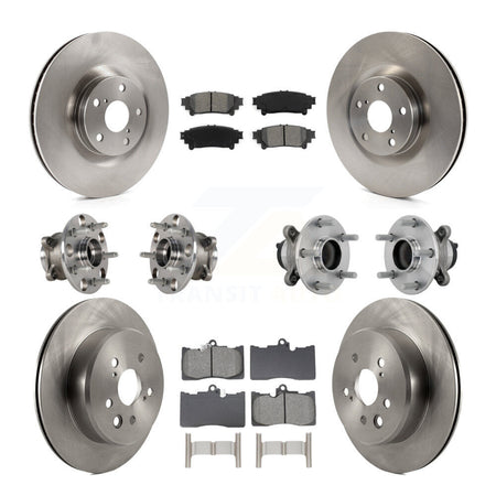 Front Rear Hub Bearing Disc Brake Rotors And Pads Kit (10Pc) For Lexus IS300 IS350 IS200t KBB-132592