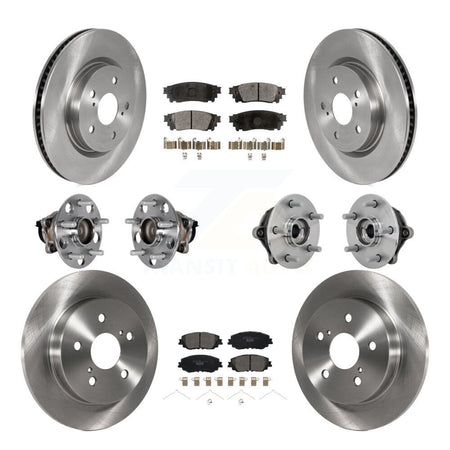 Front Rear Hub Bearing Brake Rotor And Pad Kit (10Pc) For Toyota RAV4 FWD with GAS engine KBB-132617