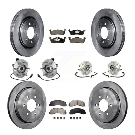 Front Rear Hub Bearing Brake Rotor & Pad Kit (10Pc) For Ford Expedition Lincoln Navigator KBB-132621