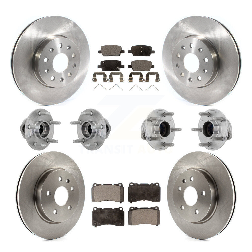 Front Rear Hub Bearing Disc Brake Rotor Pads Kit (10Pc) For Chevrolet Camaro Cadillac CT6 KBB-132639