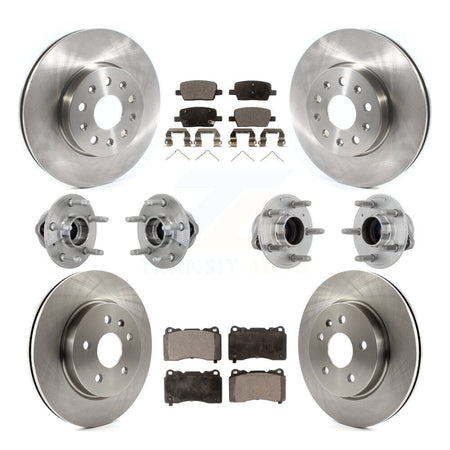 Front Rear Hub Bearing Disc Brake Rotor Pads Kit (10Pc) For Chevrolet Camaro Cadillac CT6 KBB-132639