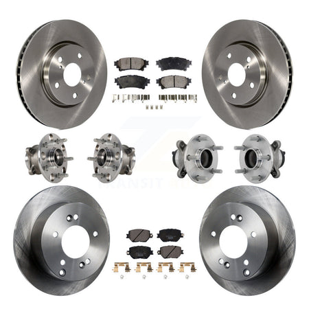 Front Rear Hub Bearing Brake Rotor Pad Kit (10Pc) For Lexus IS250 Without F Sport Package KBB-132644