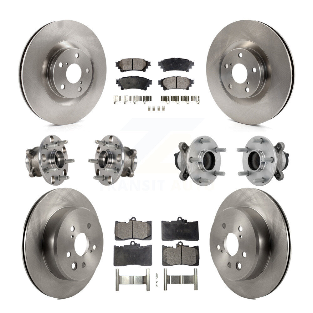 Front Rear Hub Bearing Disc Brake Rotors And Pads Kit (10Pc) For Lexus IS300 IS350 IS200t KBB-132651