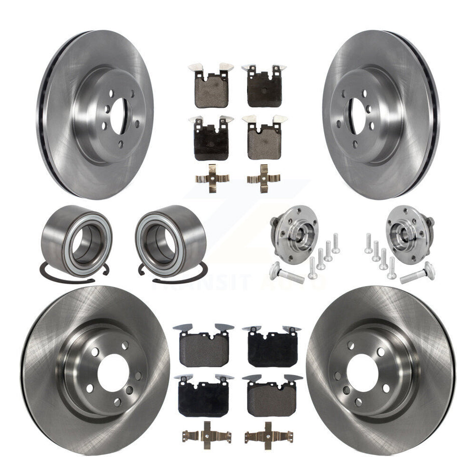 Front Rear Hub Bearings Disc Brake Rotors And Pads Shoes Kit (10Pc) For BMW M240i xDrive KBB-132661