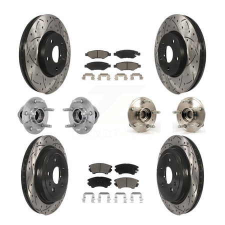 Front Rear Hub Bearings Coated Disc Brake Rotors And Pads Kit (10Pc) For Chevrolet Camaro KBB-132676