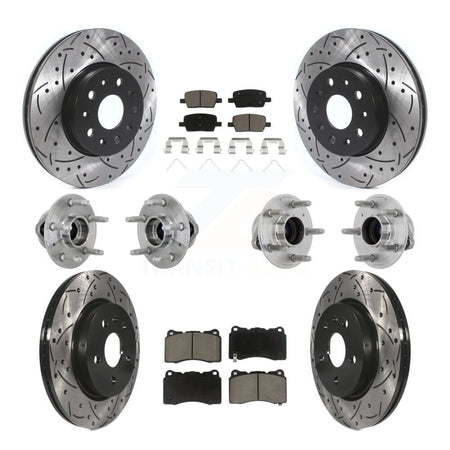 Front Rear Hub Bearing Coat Brake Rotor Pads Kit (10Pc) For Chevrolet Camaro Cadillac CT6 KBB-132680