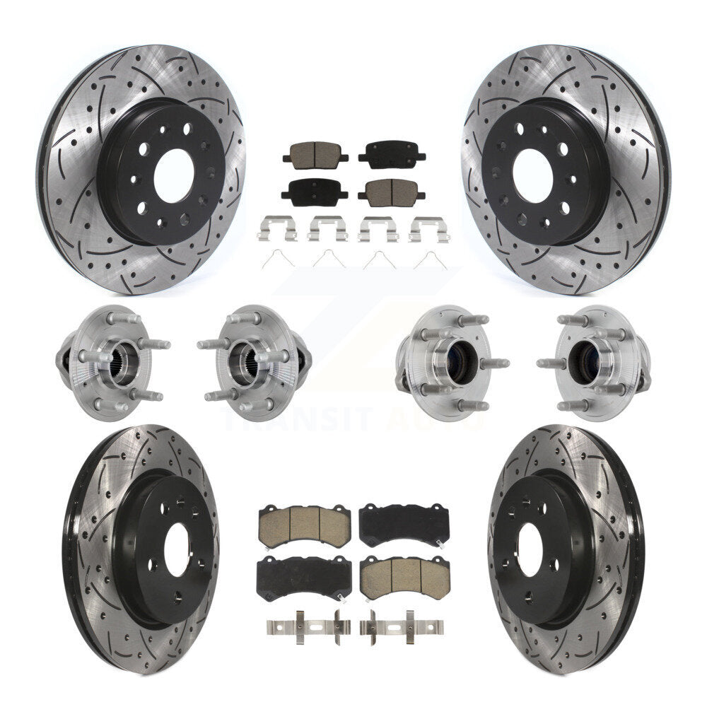 Front Rear Hub Bearing Coated Disc Brake Rotor Pads Kit (10Pc) For Chevrolet Camaro LT LS KBB-132681