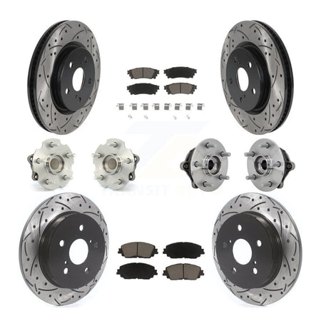 Front Rear Hub Bearing Coated Disc Brake Rotor And Ceramic Pad Kit (10Pc) For Toyota RAV4 KBB-132694
