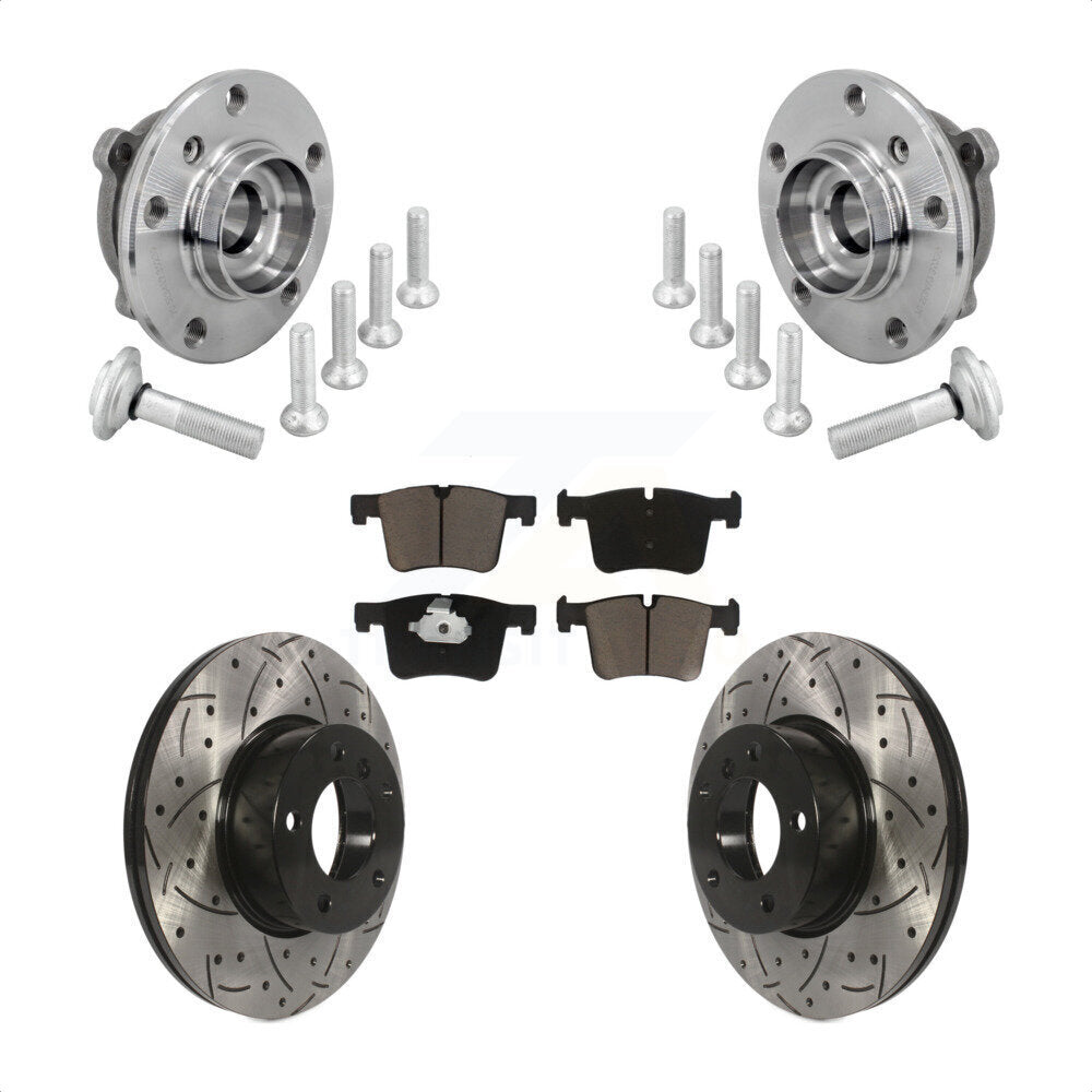 Front Hub Bearing Drill Slot Brake Rotor Pad Kit For BMW 330i xDrive 230i 430i Gran Coupe KBB-132702