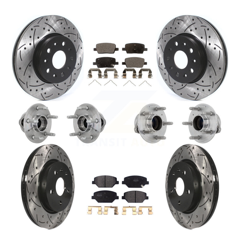 Front Rear Hub Bearings Coated Disc Brake Rotors And Pads Kit (10Pc) For Chevrolet Camaro KBB-132748