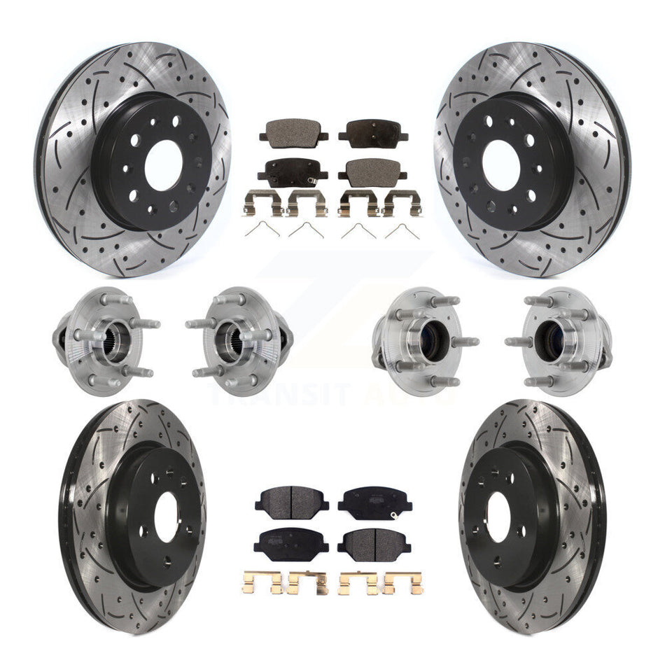 Front Rear Hub Bearings Coated Disc Brake Rotors And Pads Kit (10Pc) For Chevrolet Camaro KBB-132748