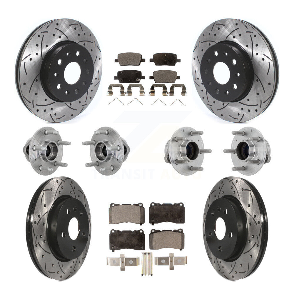 Front Rear Hub Bearing Coat Brake Rotor Pads Kit (10Pc) For Chevrolet Camaro Cadillac CT6 KBB-132749