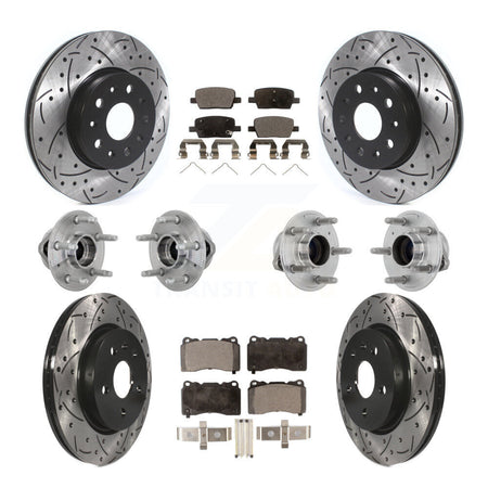 Front Rear Hub Bearing Coat Brake Rotor Pads Kit (10Pc) For Chevrolet Camaro Cadillac CT6 KBB-132749