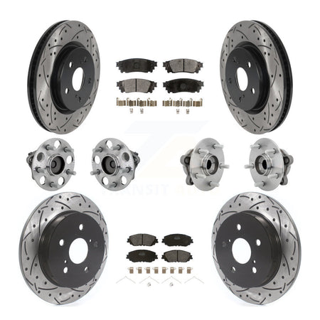 Front Rear Hub Bearings Coated Disc Brake Rotors And Pads Kit (10Pc) For Toyota C-HR KBB-132763