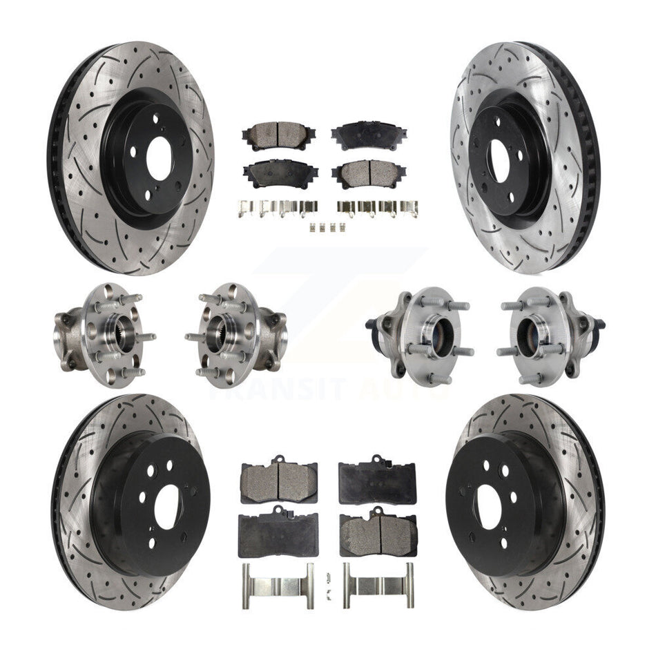 Front Rear Hub Bearing Coat Brake Rotor Pad Kit (10Pc) For Lexus GS350 RC300 GS450h GS300 KBB-132765