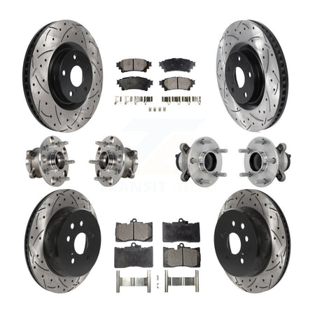 Front Rear Hub Bearing Coated Brake Rotor And Pad Kit (10Pc) For Lexus IS300 IS350 IS200t KBB-132766