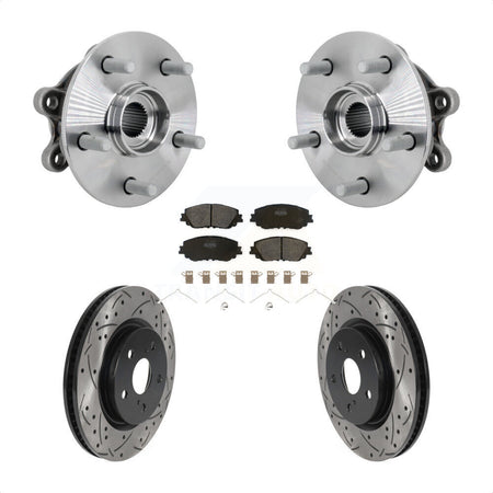 Front Hub Bearing Assembly Coated Drilled Slotted Brake Rotor And Pad Kit For Toyota RAV4 KBB-132770
