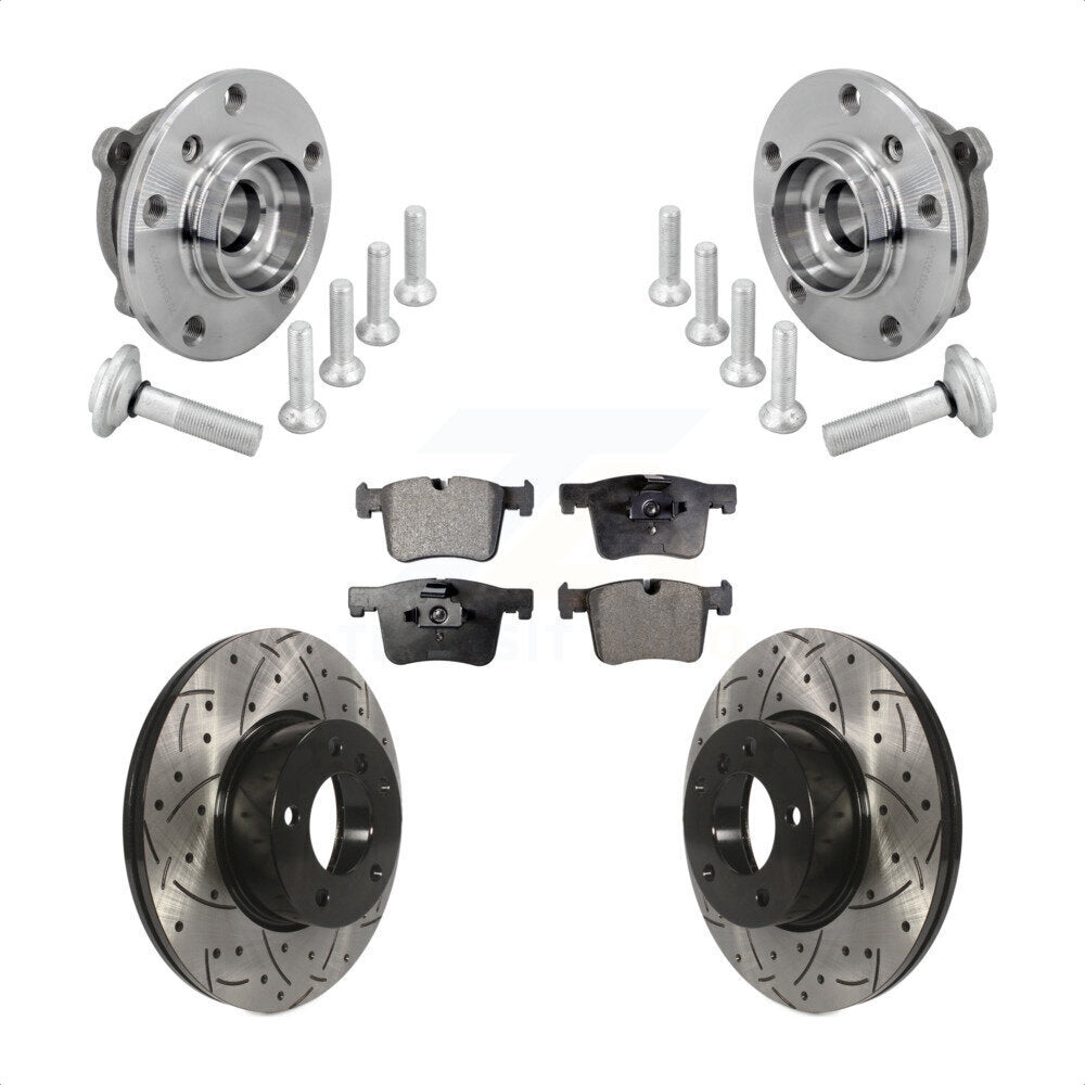 Front Hub Bearing Drill Slot Brake Rotor Pad Kit For BMW 330i xDrive 230i 430i Gran Coupe KBB-132777