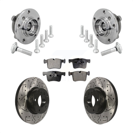 Front Hub Bearing Drill Slot Brake Rotor Pad Kit For BMW 330i xDrive 230i 430i Gran Coupe KBB-132777