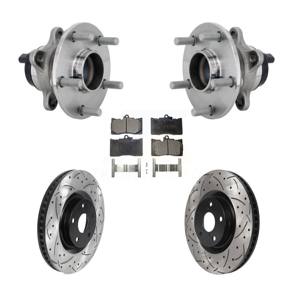 Front Hub Bearing Drill Slot Brake Rotor Pad Kit For Lexus GS350 RC300 RC350 GS450h GS300 KBB-132786